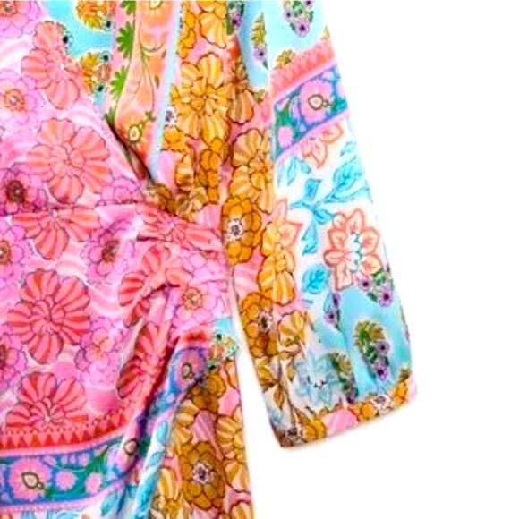 ZARA SATIN PATCHWORK PRINT DRESS - Picture 7 of 11